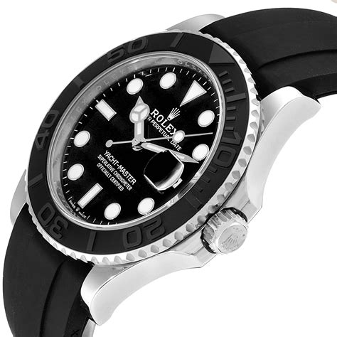 rolex yacht master rubber strap white gold|yacht master 2 rubber strap.